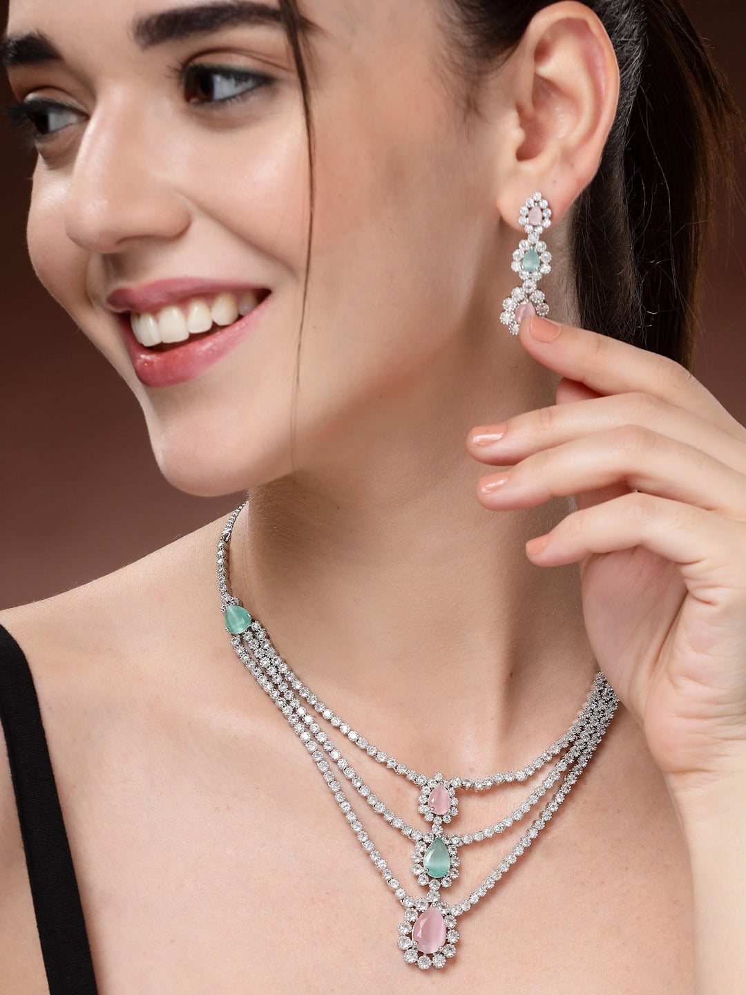 Elegant Partywear: Classic Jewelry Set for Every Occasion - Multi Color