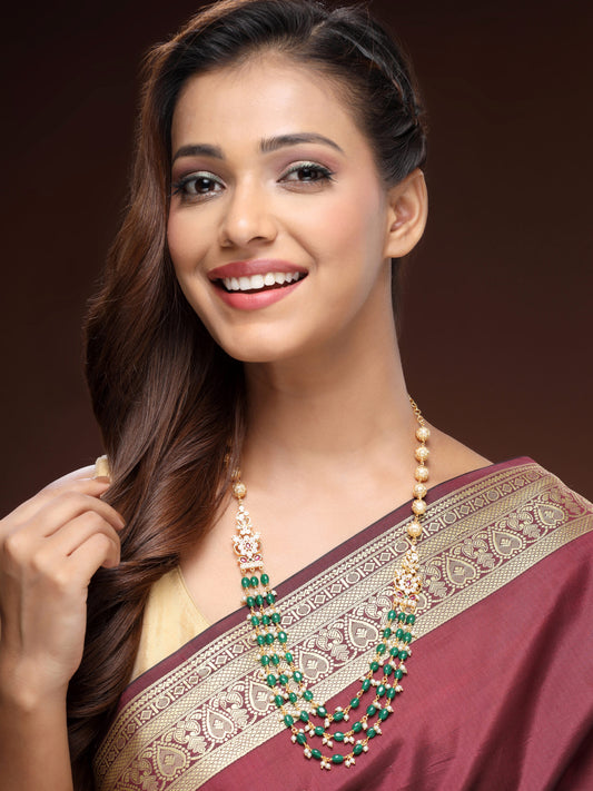 Luxurious Ruby & Emerald Bead Necklace
