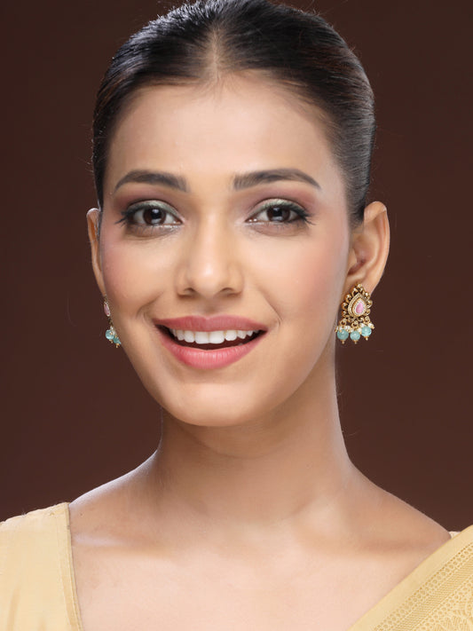 Radiant Studs With Moissanite, Zircon, Emerald Beads & Premium Pearls