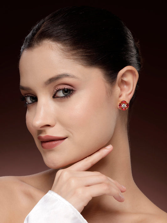 Zircon Earrings | Red