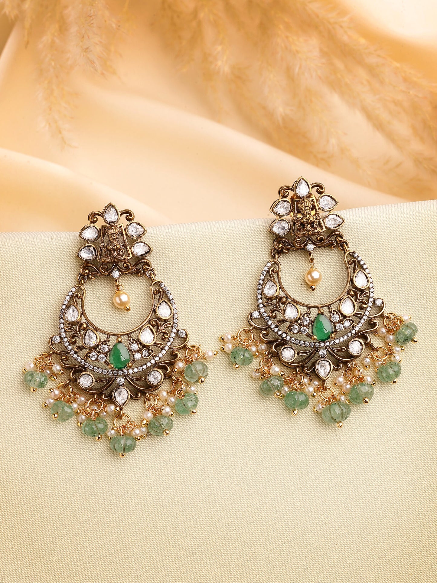 Celestial Pearl & Gem Chandbali