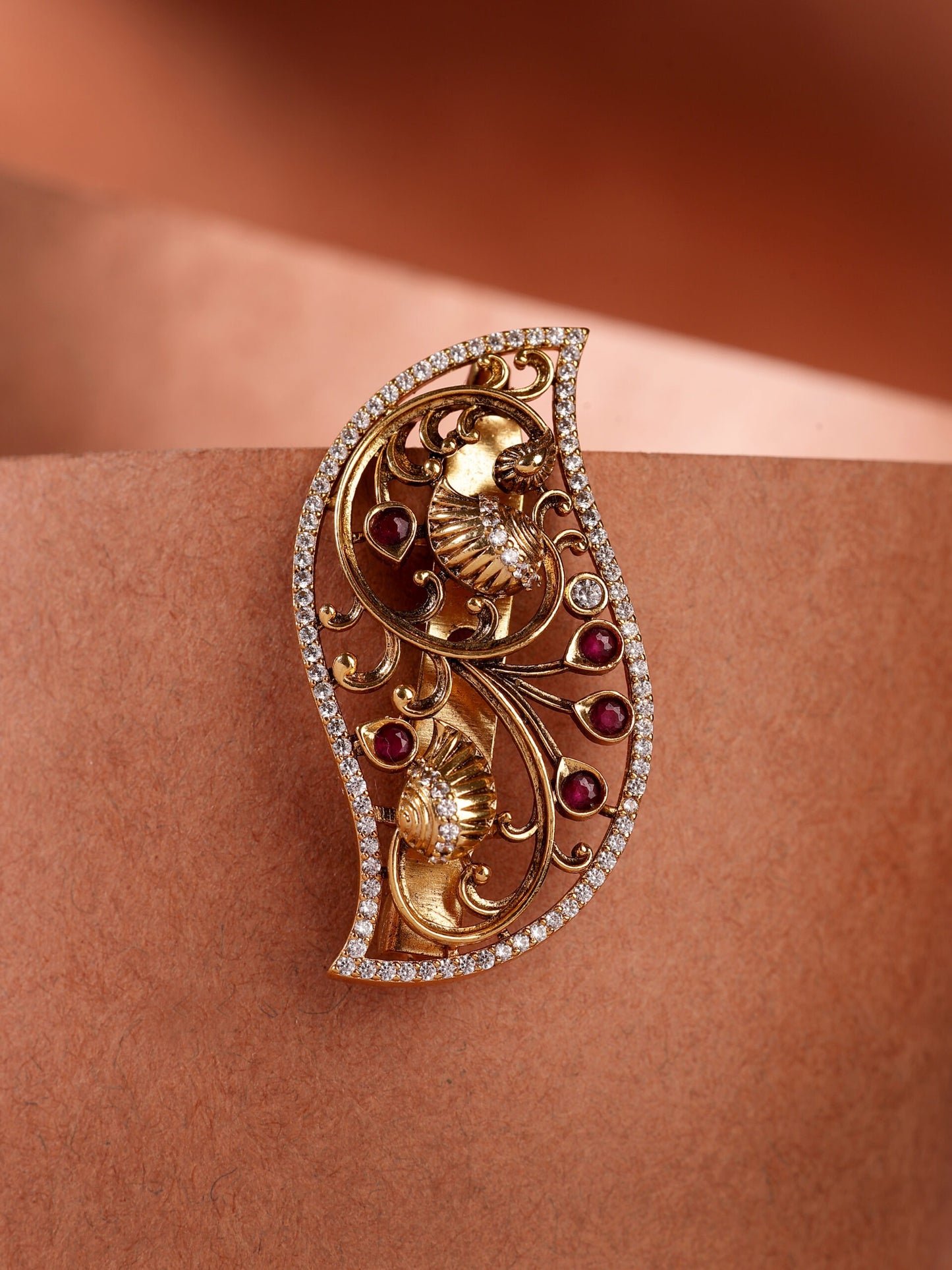 Classic Ruby Zircon Elegance Brooch