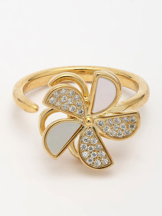 Shell & Zircon Ring