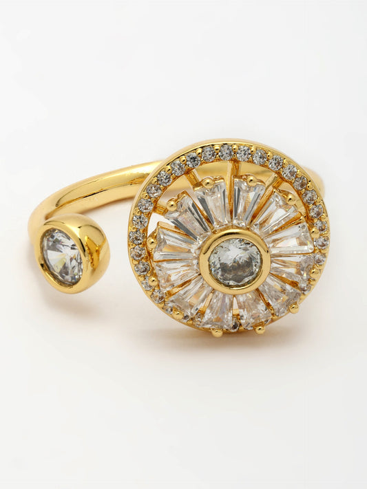 Swirl Design Zircon Ring