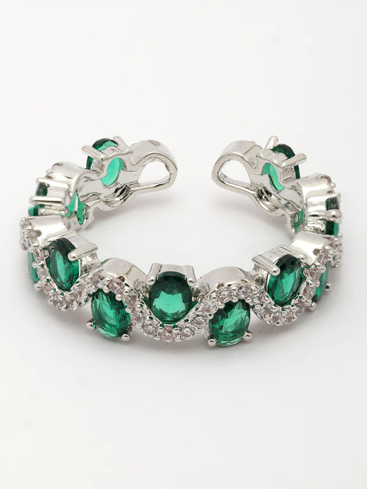 Elegant Emerald & Zircon Gemstone Ring