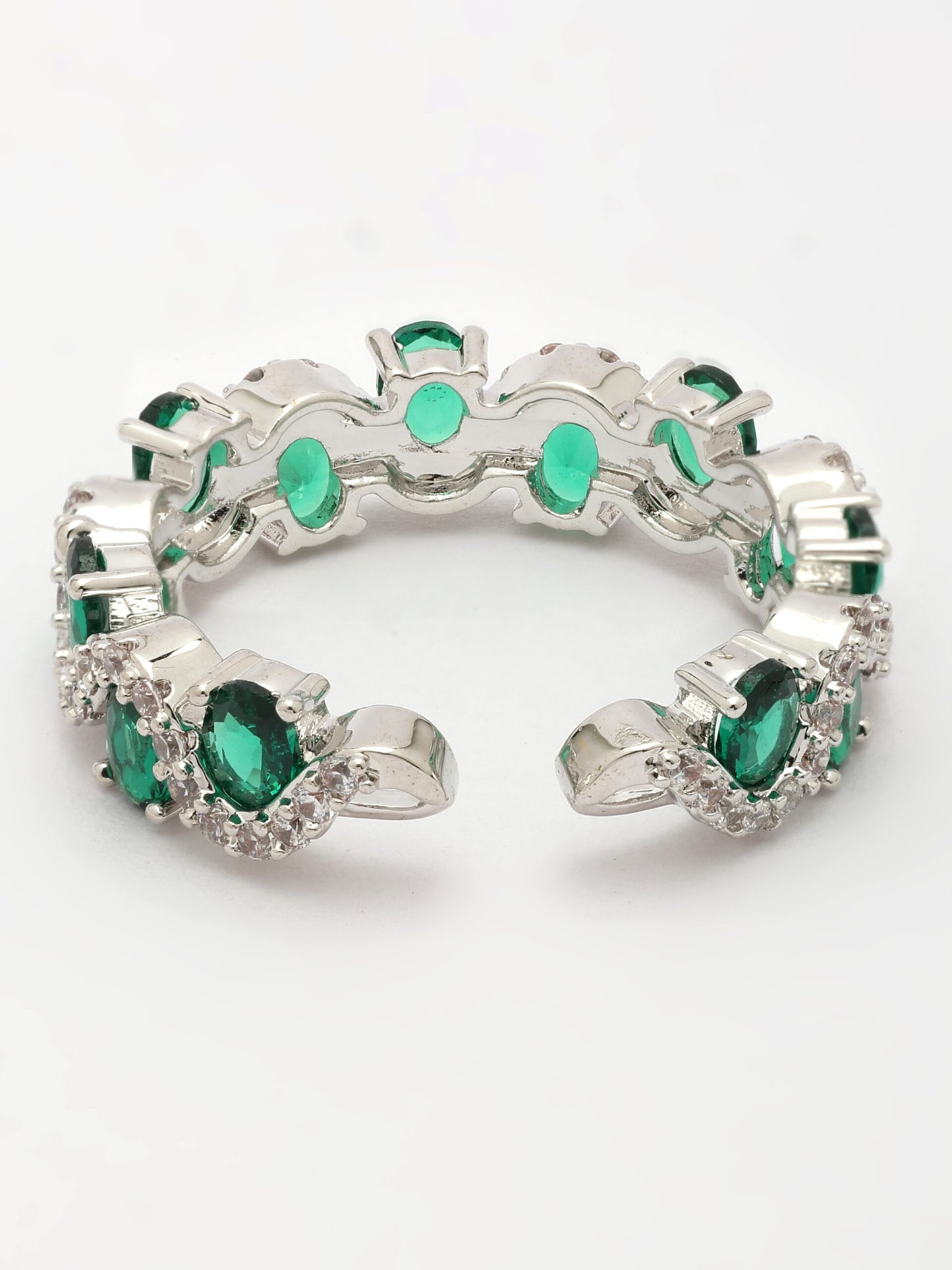 Elegant Emerald & Zircon Gemstone Ring