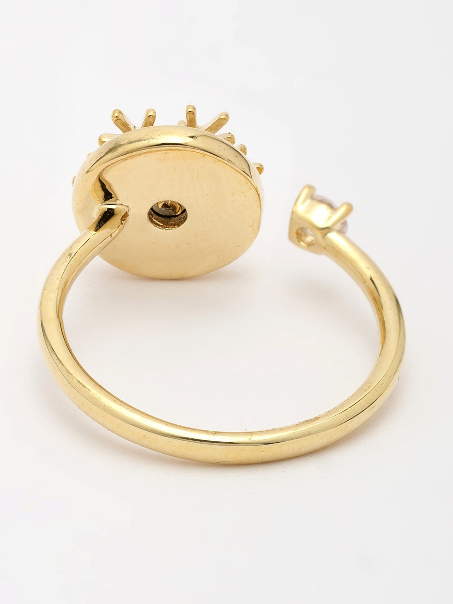 Swirl Design Zircon & Shell Ring