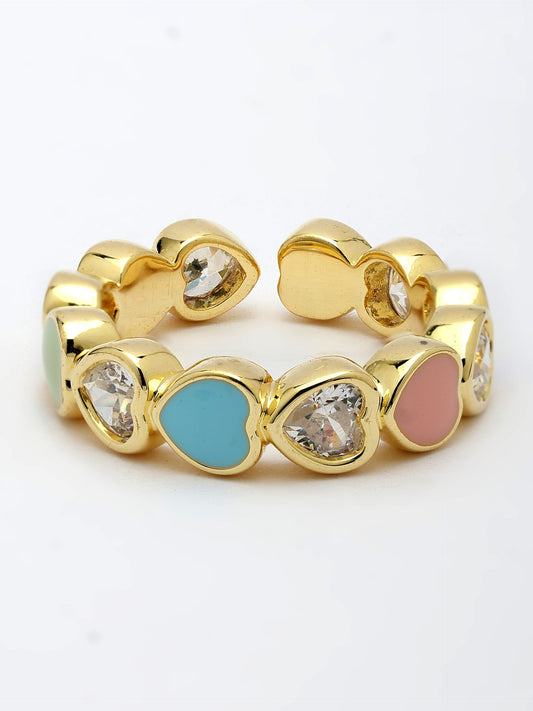 Zircon Ring With Enamel Detailing