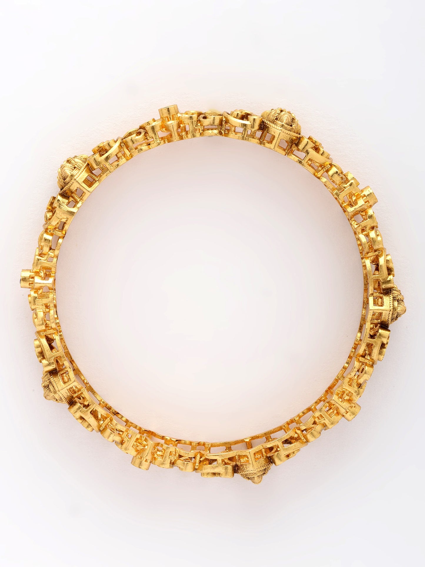 Emerald & Zircon Bangle With High Gold Polish