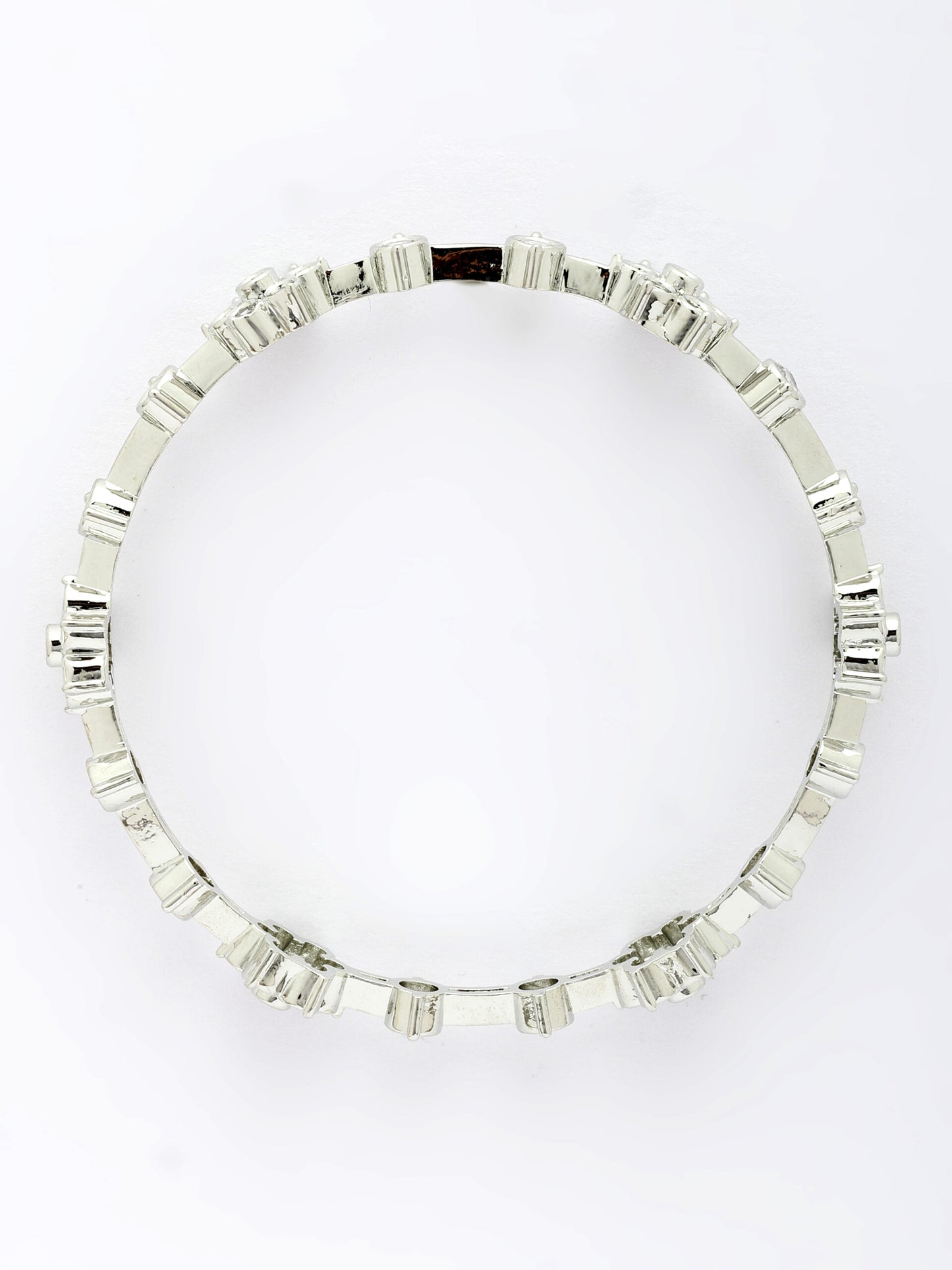 Exquisite Ruby & Zircon Bangle in High Gold Finish