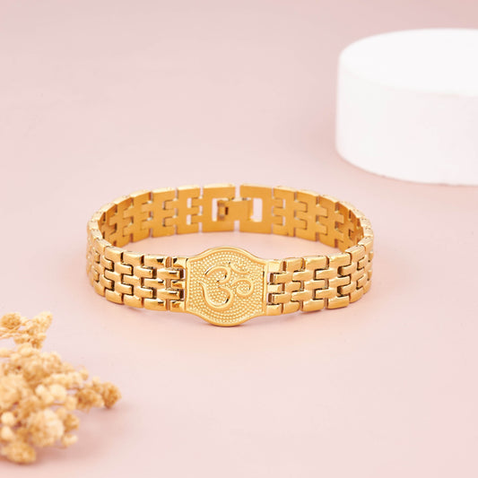 Premium Gold-Plated Om Lucky Bracelet For Men