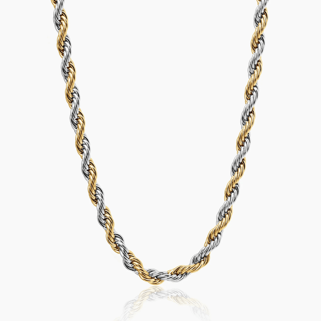 Gold & Silver Plated Twist Design Chain For Mem (21.5 Inch)