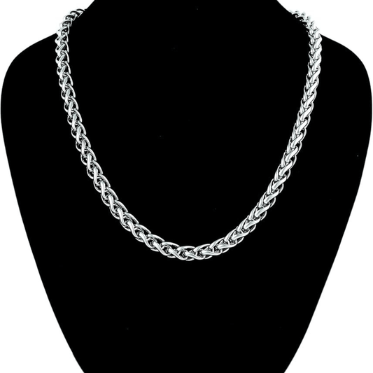 Twisted Design Stainless Steel Chain for Men (21.5 Inch)