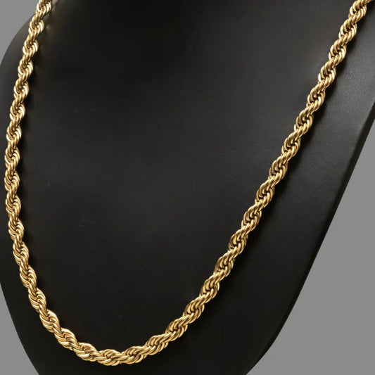 Urban Style Gold Rope Chain Necklace For Men (21.5 Inch)