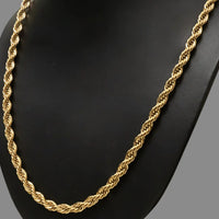 Urban Style Gold Rope Chain Necklace For Men (21.5 Inch)