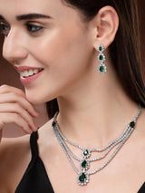 Elegant Partywear: Classic Jewelry Set for Every Occasion - Green