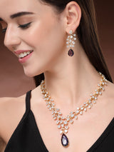 Zircon Necklace - Purple