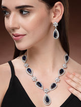 Zircon Western Necklace Set: Elegant Style - Blue