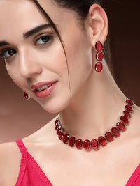 Partywear Classic Jewelry Set - Red