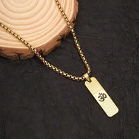 Divine Om Pendant Gold Plated Necklace For Men