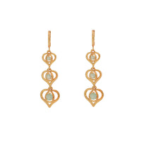 Women’s Heart-Shaped Light Green Diamond Drop Earrings