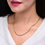 Shiny Gold Tone Snake Necklace Chain For Women