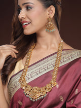 Auspicious Goddess Lakshmi Necklace with Gemstone Nakshi Design