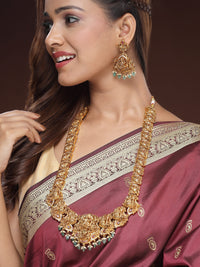 Auspicious Goddess Lakshmi Necklace with Gemstone Nakshi Design