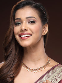 Radiant Mother of Pearl Necklace With Ruby and Zircon Accents