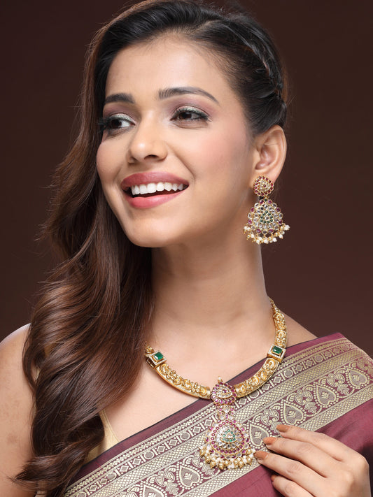 Majestic Harmony: Ruby, Zircon & Emerald Adornment