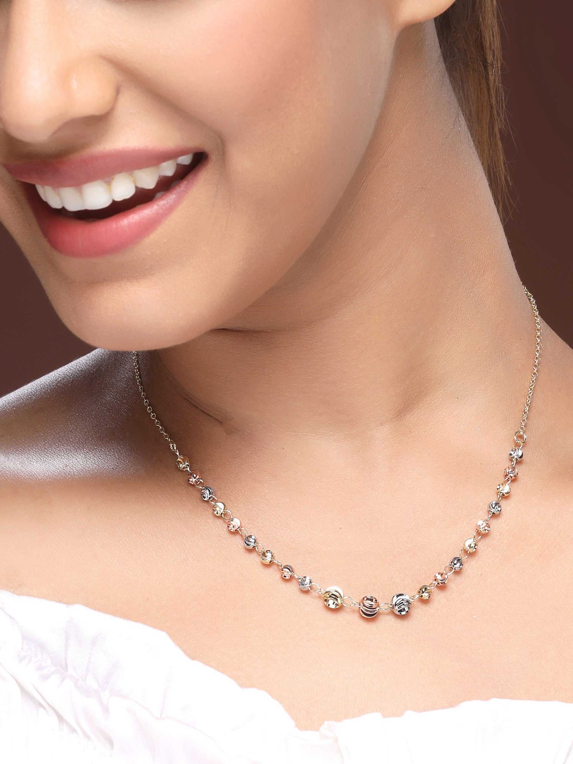 Gilded Glow Double-Layer Zircon Chain