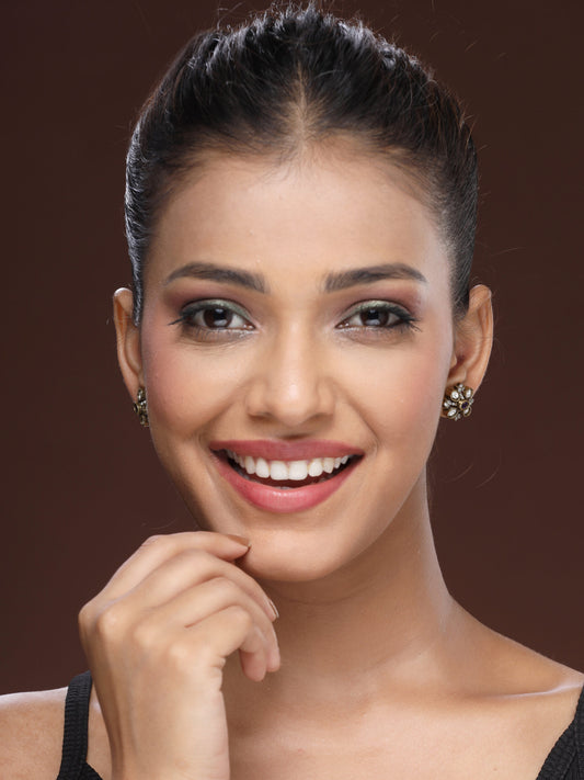 Elegant Studs With Moissanite & Zircon Stones