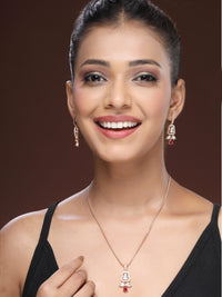 Exquisite Pendant Set with Ruby, Moissanite & Zircon Stones