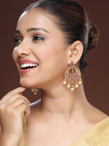 Regal Kundan Chandbali With Pearls