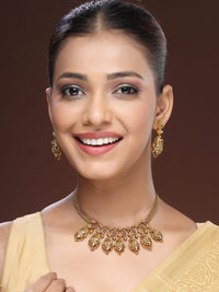 Regal Necklace Set With Ruby, Emerald & Zircon Stones