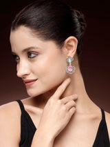 Zircon Earrings | Pink & Mint