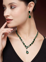 Premium Zircon Necklace Set - Green