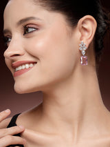 Zircon Earrings - Pink