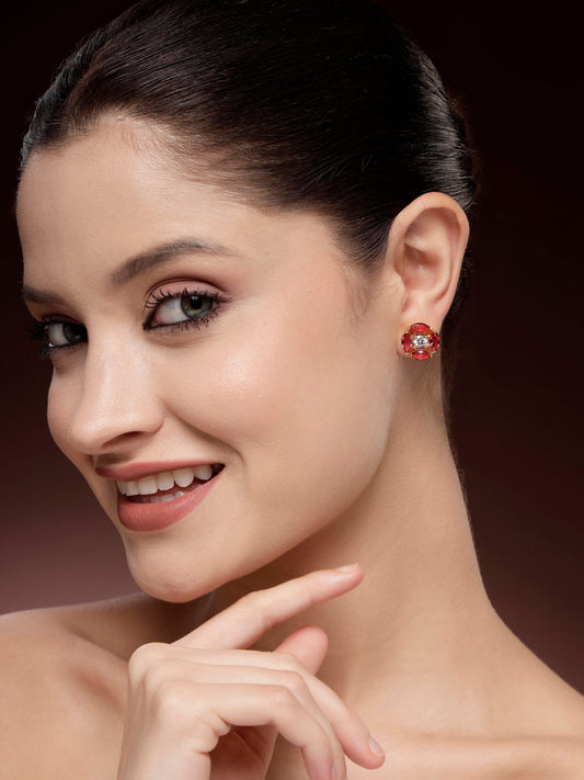 Zircon Earrings | Red