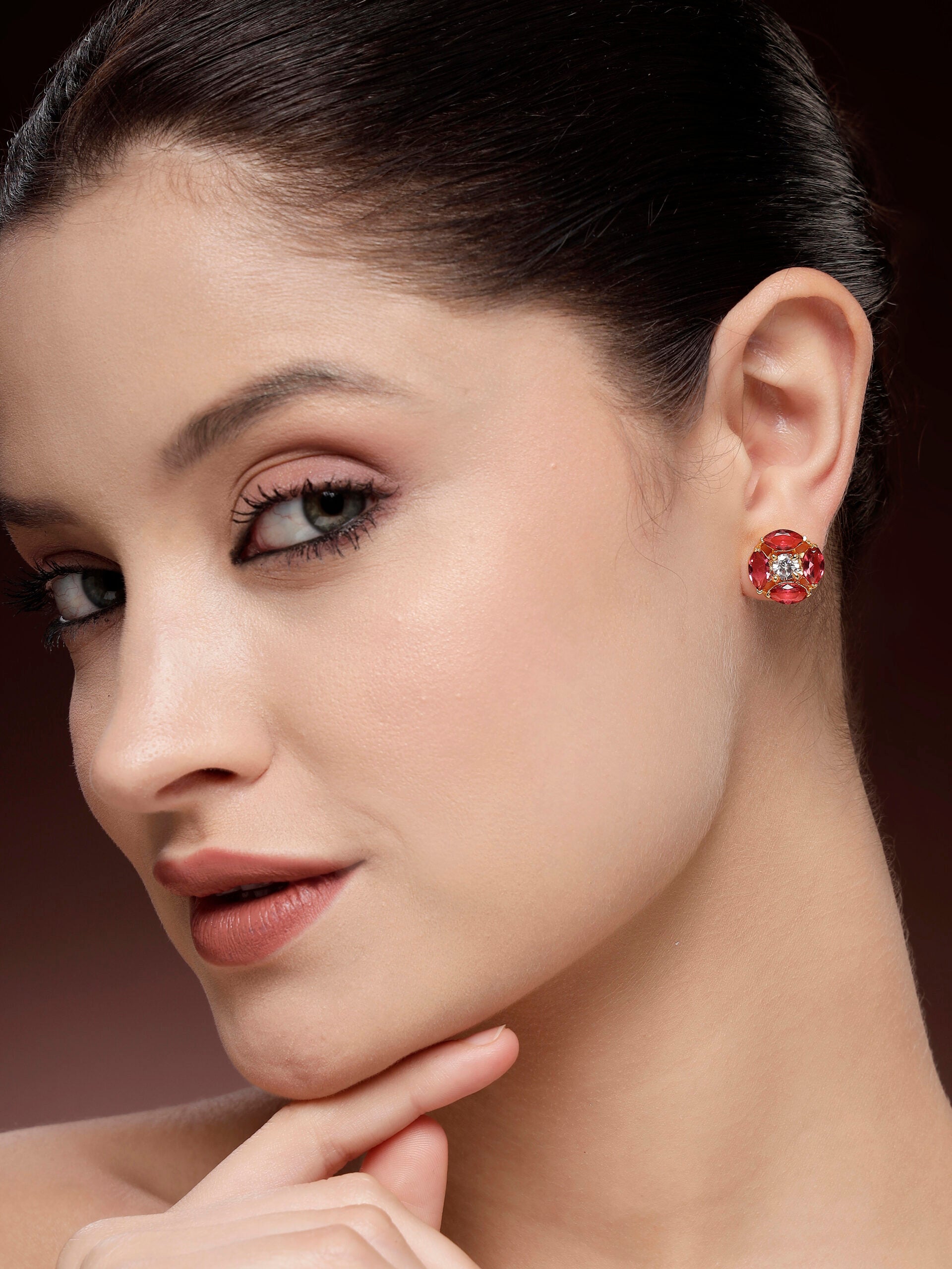 Zircon Earrings | Red