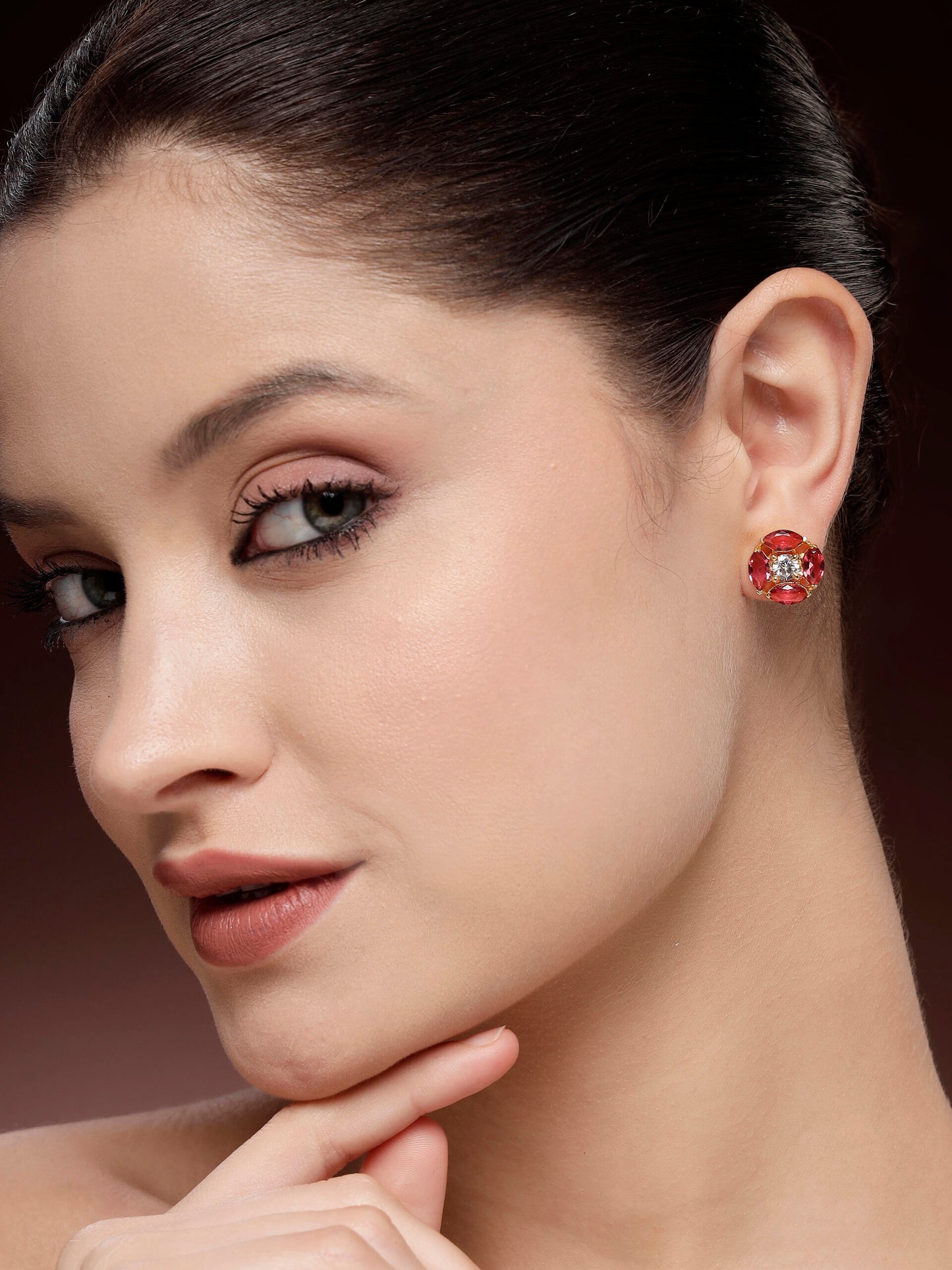 Zircon Earrings | Red