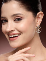 Zircon Earrings - Full White