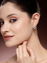 92.5 Silver Luxury Moissanite and Zircon Studs in High-Polis
