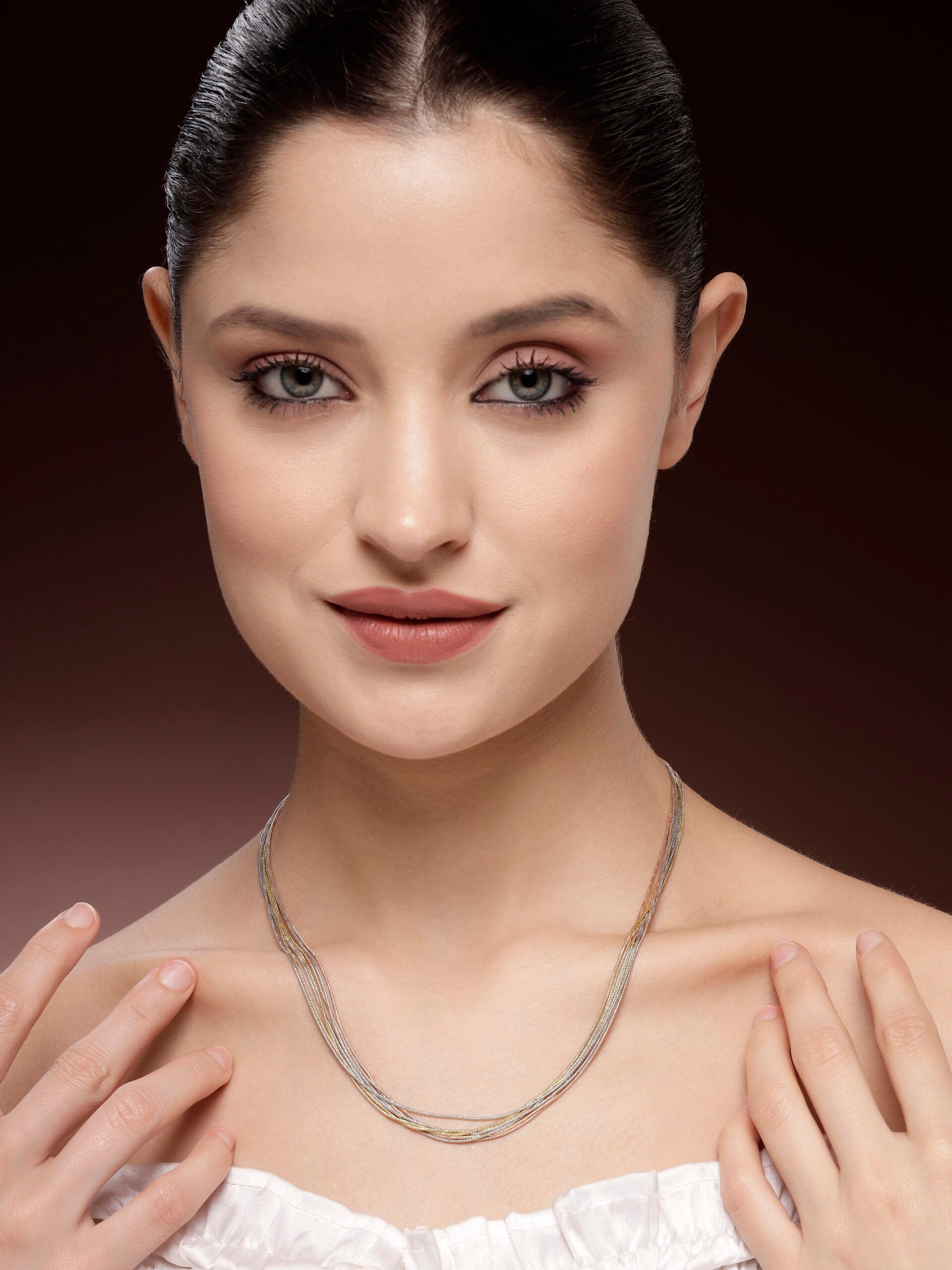 92.5 Sterling Silver Trio-Tone Italian Chain
