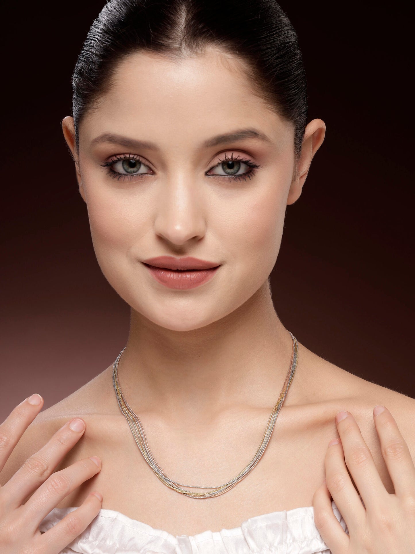 92.5 Sterling Silver Trio-Tone Italian Chain
