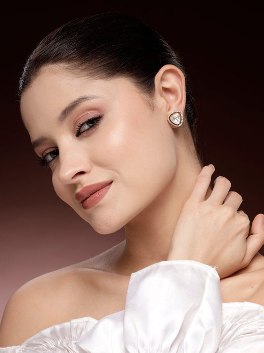 92.5 Silver Luxury Moissanite and Zircon Studs in High-Polish