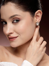 92.5 Silver Luxury Moissanite and Zircon Studs in High-Polish