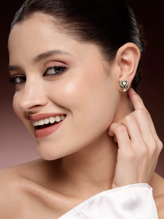 92.5 Silver Elegant Ruby & Moissanite Zircon Studs