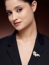 Elegant Zircon Accent Brooch