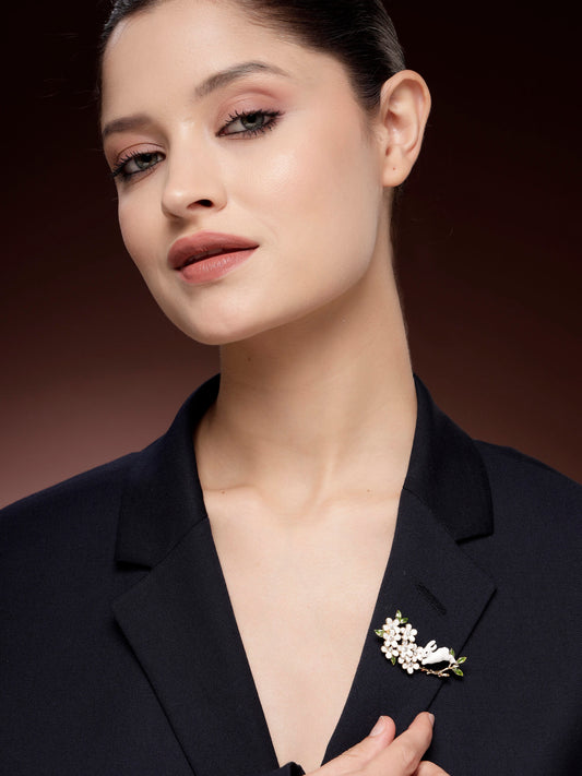 Elegant Zircon Accent Brooch